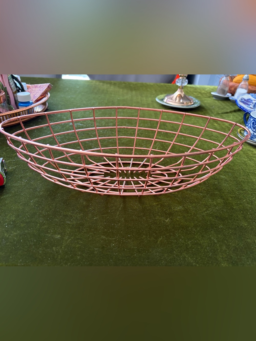 Copper finish Wire Fruit Bowl Basket - Decorative Home Accent